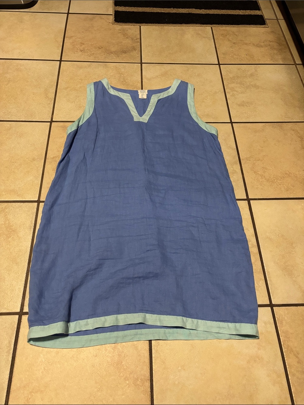 Sigrid Olsen Blue Tunic with Light Aqua Trim